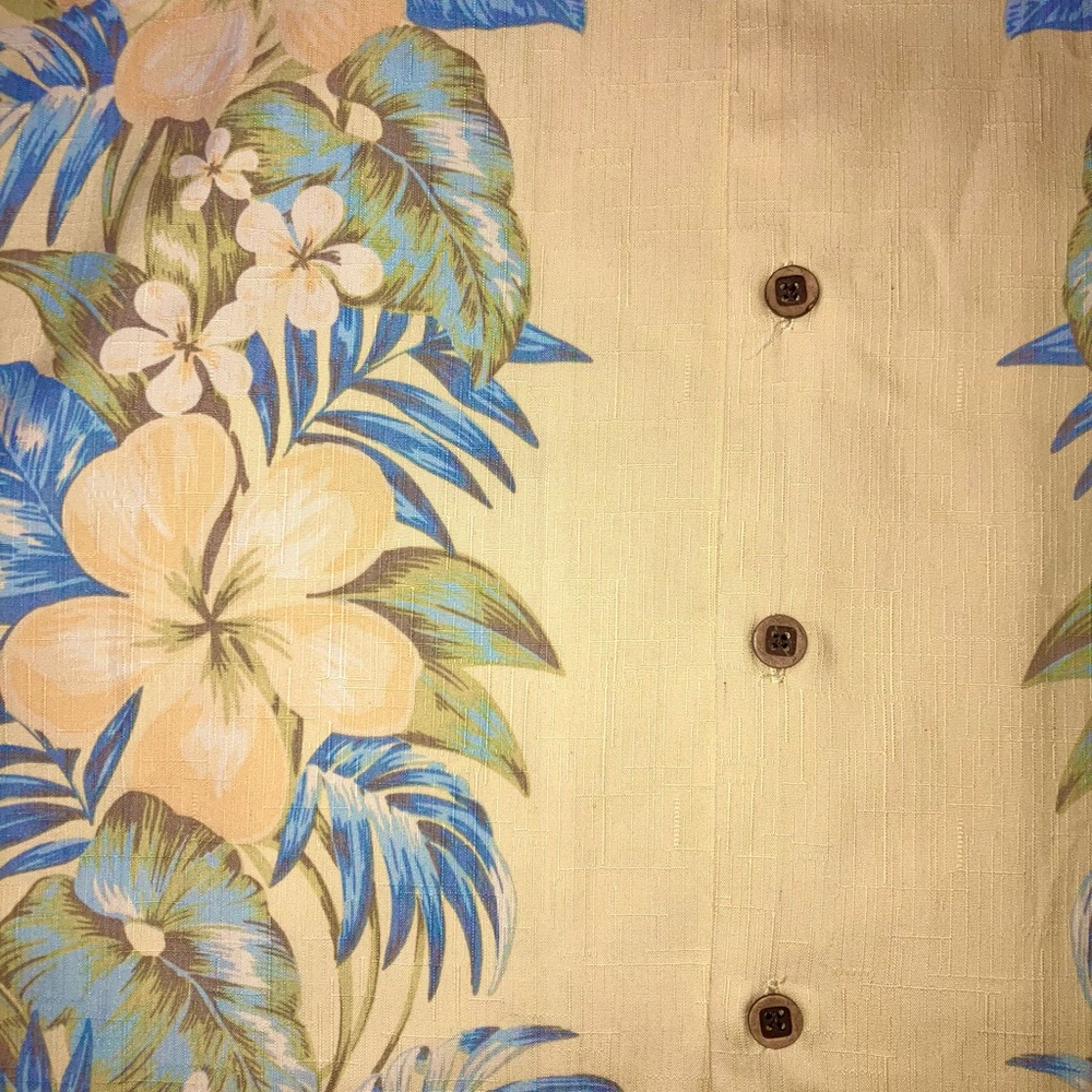 Vintage Hawaiian Shirt Tropical Men's Sz XL 100% Silk By JAMAICA JAXX Yellow NEW - Picture 6 of 8